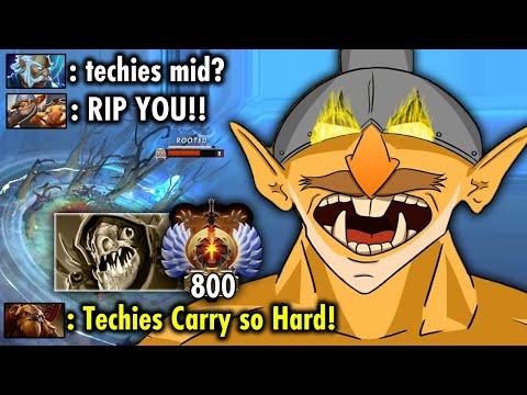 COUTER PICK ZUES MID?? FIGHT ME!! INSANE 1V9 TECHIES EASY DELETE 7000MMR SLARK | Techies Official
