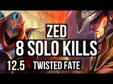 ZED vs TWISTED FATE (MID) | 8 solo kills, 1.5M mastery, 500+ games, 14/4/8 | EUW Master | 12.5