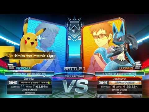 Pokken Tournament - CPU Warm-Up and then Pikachu's Third Win!
