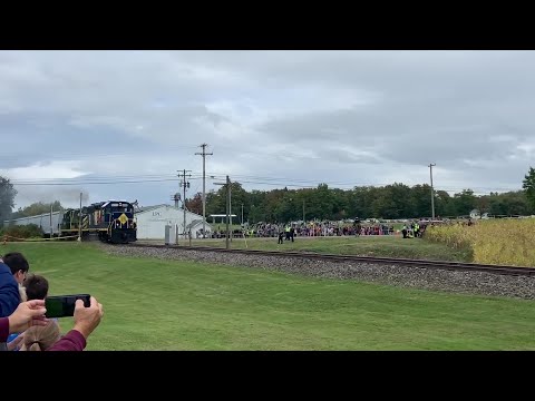Train hits car during simulated crash