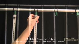 24&quot; LED Snowfall Tubes - Blizzard Tubes - Animated LED Christmas Lights