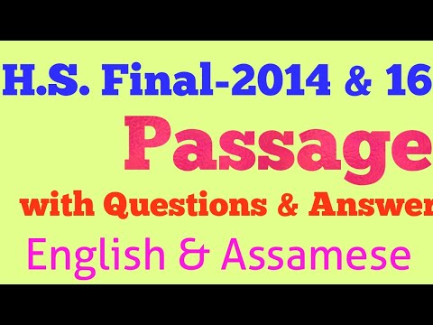 H.S. FINAL PASSAGE- 2014 & 2016