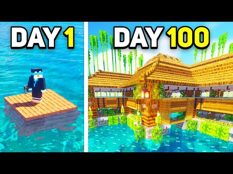 I Survived 100 Days ON A RAFT in Minecraft Hardcore [FULL MOVIE]