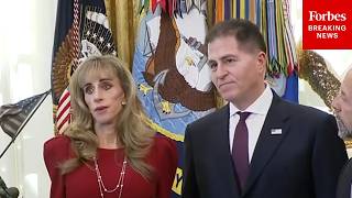 Michael and Susan Dell praise Trump Accounts initiative at White House press conference