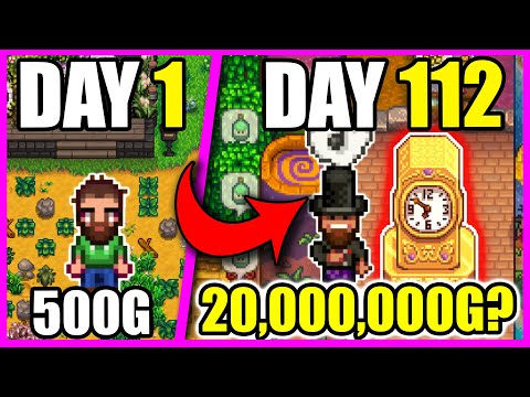 I played 100 Days of Stardew Valley | Can I make 20,000,000G in 1 Year?