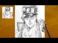 How To Draw Jotaro Kujo From JoJo S Bizarre Adventure Easy Anime Sketch Step By Step Drawing
