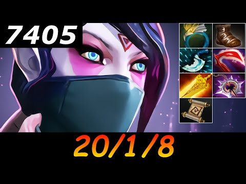 Dota 2 Templar Assassin 7405 MMR 20/1/8 (Kills/Deaths/Assists) Ranked Full Gameplay