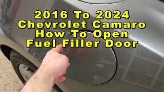 Chevrolet Camaro How To Open Fuel Filler Door - At Gas Petrol Station 2016 To 2024 6th Generation