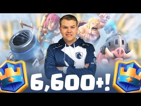 6,600+ Hybrid Mortar Royal Hogs Deck! LIVE Ladder Gameplay - Clash Royale
