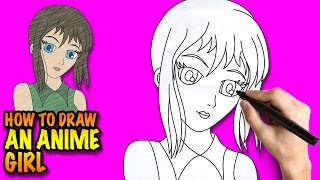 How to draw an Anime Girl - Easy step-by-step drawing lessons for kids