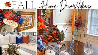 Fall Decorate With Me | Traditional Home Decor | Navy & Orange Fall Decor | The Craf-T Home