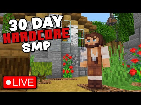 TheMythicalSausage - 🔴LIVE - I BUILT A FORTRESS IN HARDCORE MINECRAFT!!! - 30 DAYS HARDCORE SMP
