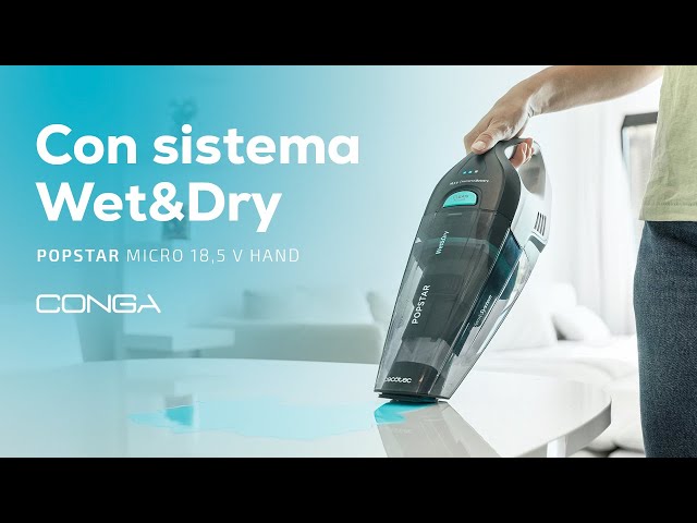 Aspiradora de mão sem fios Cecotec Conga Popstar Micro 18.5V 110W Wet&Dry Filtro HEPA Autonomia 20min video