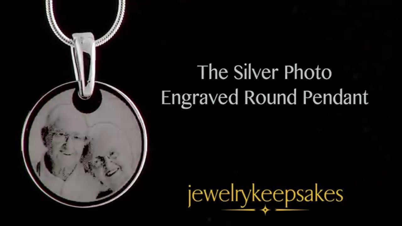 Photo Engraved Round Pendant - shown in Silver