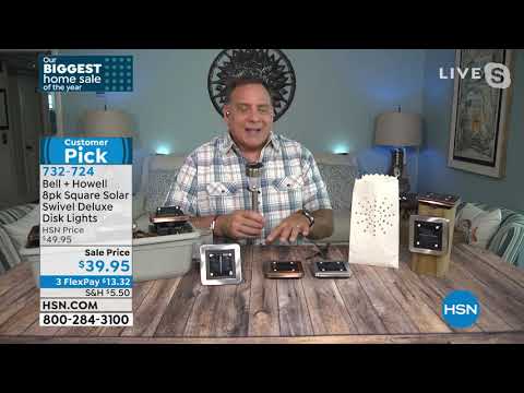 Bell + Howell 8pack Square Solar Swivel Deluxe Disk Ligh...