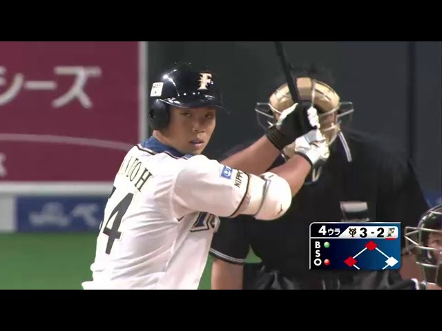 4裏 ファイターズ近藤 2点タイムリーで逆転!! 2014/3/4 F-G