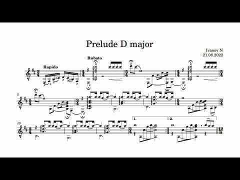Nikita Ivanov - Prelude in D major for guitar (audio + sheet music)