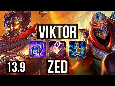 VIKTOR vs ZED (MID) | 500+ games, 7/2/7, Godlike | KR Master | 13.9
