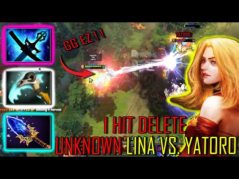 DOTA 2 - UNKNOWN LINA VS. TEAM SPIRIT YATORO - 1 HIT DELETE | 15K AVERAGE MMR - DOTA HIGHLIGHTS
