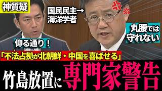 「竹島返せ！これぞ国防だ！」海洋学者の本気！竹島の韓国実効支配こそ北朝鮮と中国を日本海に呼び込む元凶とド正論連発！【国民民主党/ 山田よしひこ / 榛葉賀津也 / 国会切り抜き / フル字幕】