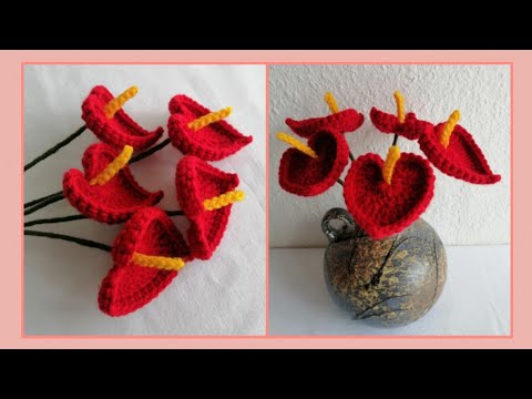 Crochet Anthurium: my new version of making Anthurium flowers 💕