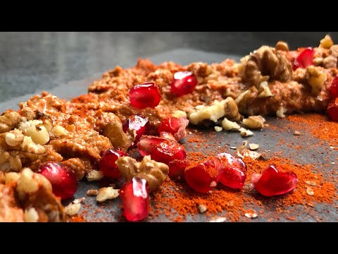 Muhammara recipe, المحمرة، Middle Eastern Muhammara, Syrian chili paste, walnuts dip recipe