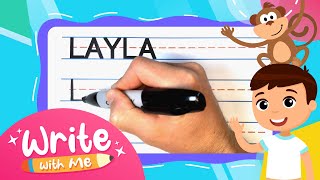 How To Write LAYLA | Write With Me! -- FOR KIDS