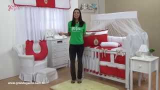 Quarto para Bebê sem Cama Babá Urso Real Vermelho | Ref: 47319