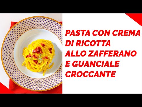 Pasta con crema di ricotta allo zafferano e guanciale croccante - CUCINANDO VERRIGNI