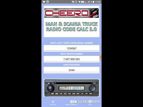 RADIO CODE for SCANIA TRUCK