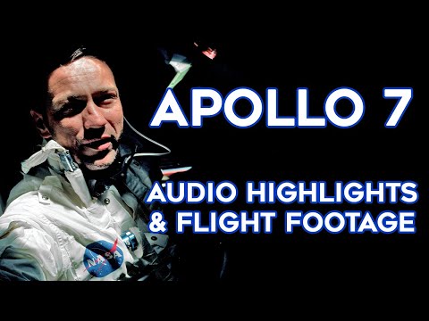 Apollo 7 Highlights - Launch, Saturn 1B Rendezvous, TV, Retro-Fire, Splash Down - Audio & Footage