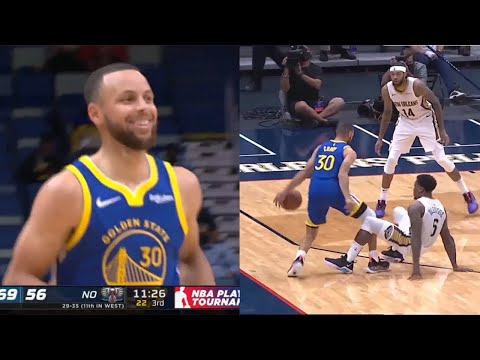 Steph Curry laughing after he drops Eric Bledsoe | Warriors vs Pelicans