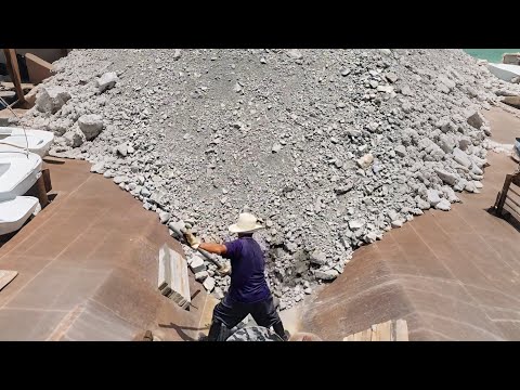 Barge unloading 3000 tons of cobblestone and ore - Relaxing Flow - Barge Work Vlog