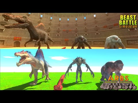 SCOURGE + SPINO + GORO + TITANOBOA COMPARISON - ANIMAL REVOLT BATTLE SIMULATOR