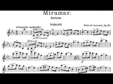 Sarasate - Miramar (Zortzico), Op. 42 in C Minor (Sheet Music)