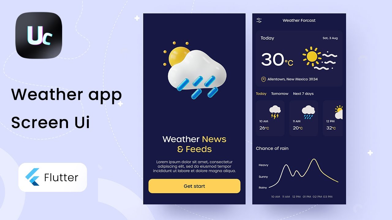 Weather App UI design with Flutter | Speed Code