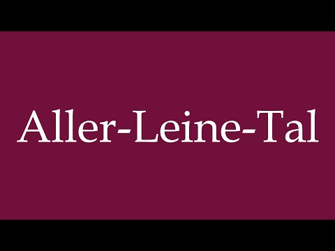 How to Pronounce ''Aller-Leine-Tal'' Correctly in German