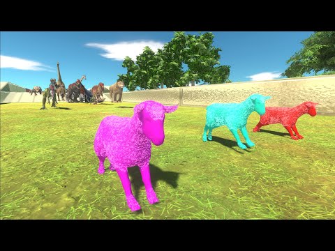 Race to eat Neon Sheeps - Animal Revolt Battle Simulator