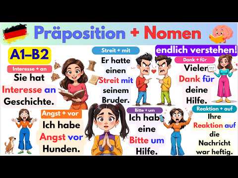 🔥 Präposition + Nomen endlich verstehen! | Grammatik-Übung A1–B2
