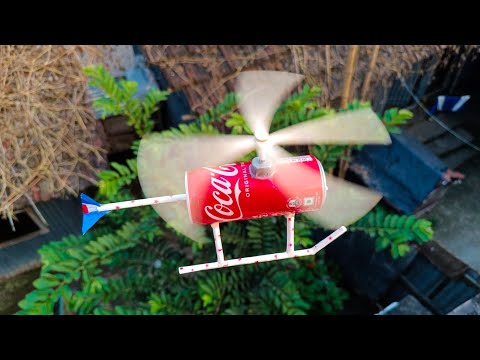 How to make Remote control flying Helicopter with Soda Can at Home