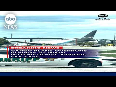 Cargo plane overruns runway at Miami International Airport, FAA says