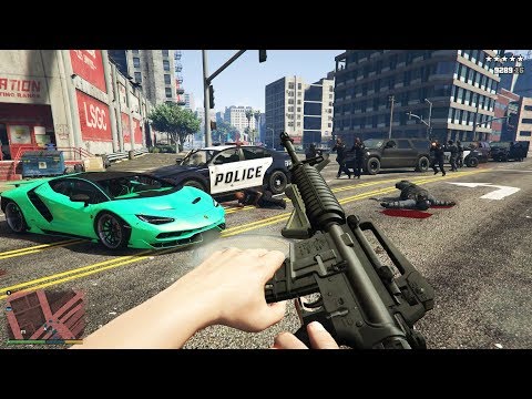 GTA 5 - Michael's FIRST PERSON Five Star RAMPAGE! (Epic Police Escape)