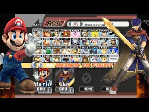 Super Smash Bros: Brawl Tournament - Round 1-1 - Mario v Ike