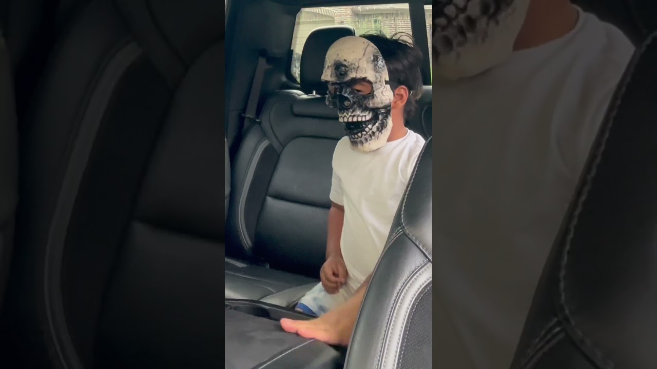 Son and dad hide in the car to scare mom prank #shorts