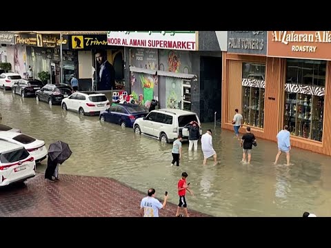 Video Thumbnail: UAE: Flood chaos in Sharjah as heavy rain paralyses traffic