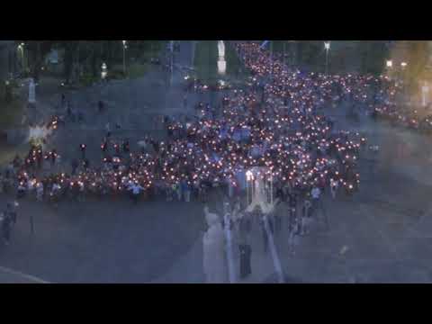 Lourdes 2018 ,Santuario di Nostra Signora di Lourdes, Ave Maria ,  Processione in notturna, Grotta .