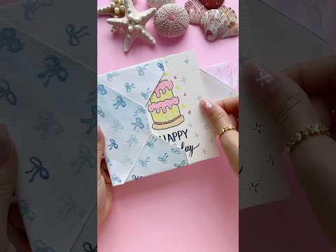 DIY Cute Gift Card for Birthday 🎂 #shorts #halyncalligraphy #diy