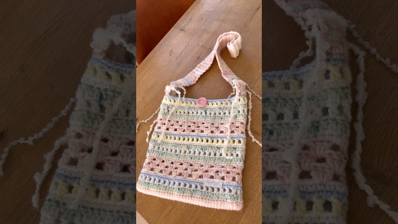 (100均編み物)出掛けたくなる！春色ポシェット#short #shorts #編み物