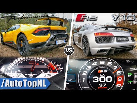 Audi R8 V10 Plus vs Lamborghini Huracan Performante | 0-300km/h ACCELERATION & AUTOBAHN by AutoTopNL