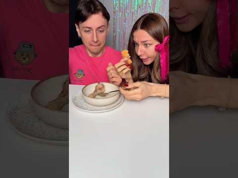 She switched fake chicken on real when he started to eat her hair pin 😂🤦‍♀️